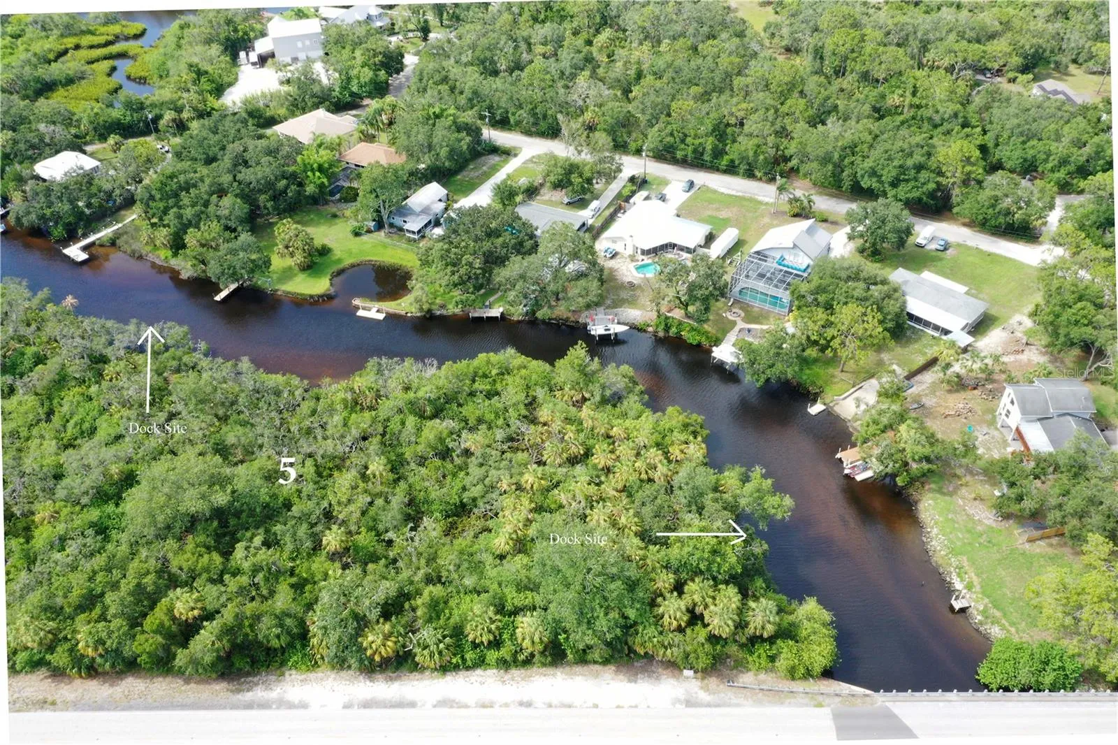 Ariel view of Property &amp; Mill Creek &amp; Potential Dock Sites (one allowed presently)