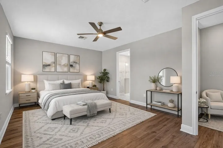 Virtually Staged Primary Bedroom