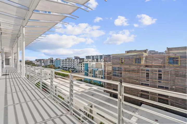 Path to rooftop pool