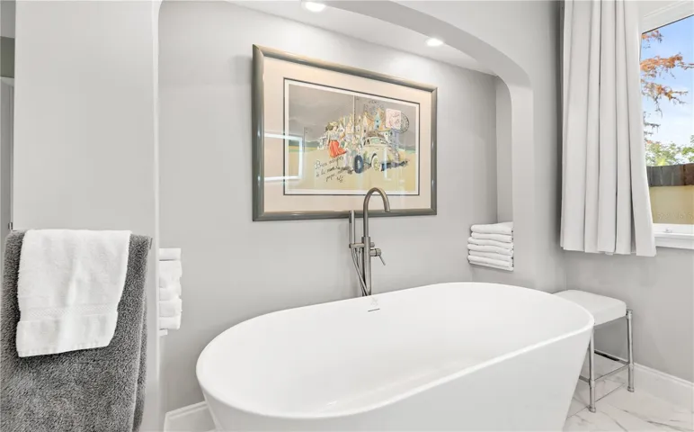 Primary bath soaking tub