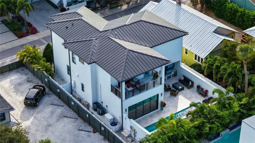 Aerial view of back of house.