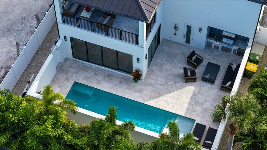 Aerial view of house from the back.