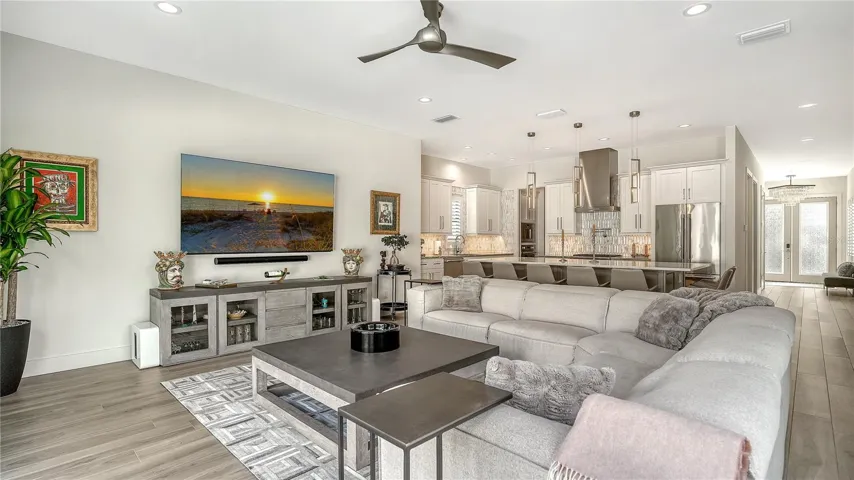 Great room and kitchen