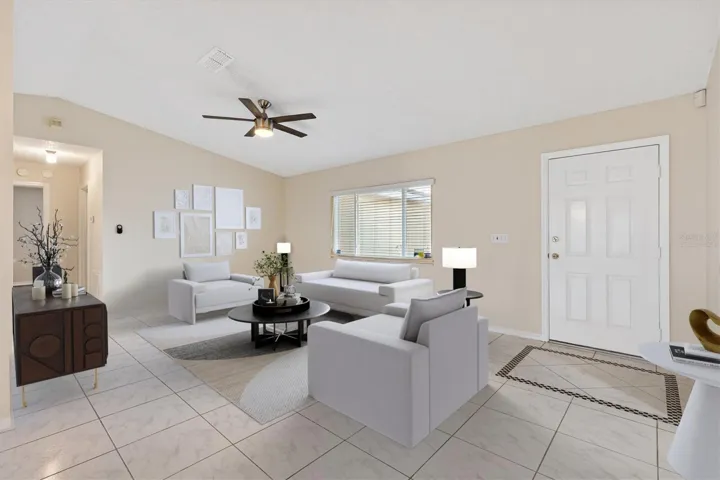 Virtually staged living room.