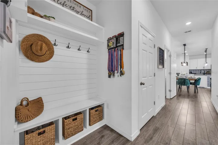 Mudroom by Garage Door