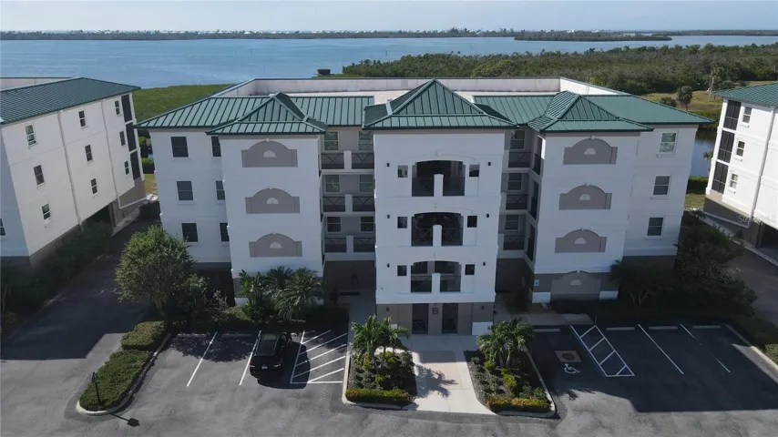 Front of building B directly across from pool