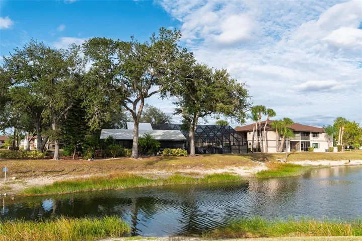 Clubhouse and Pool across Pond