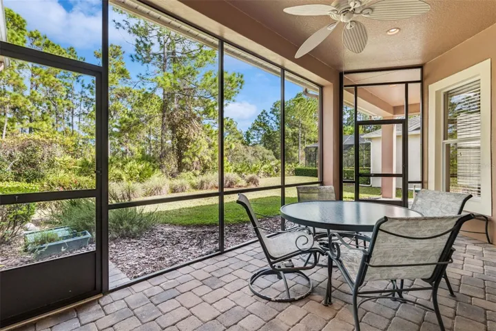 View of the conservation area from the screen enclosed covered patio
