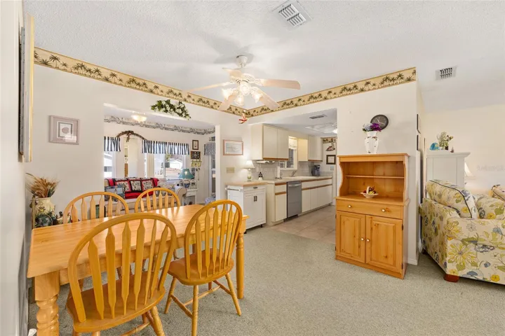 Dining open to Kitchen and Florida Room