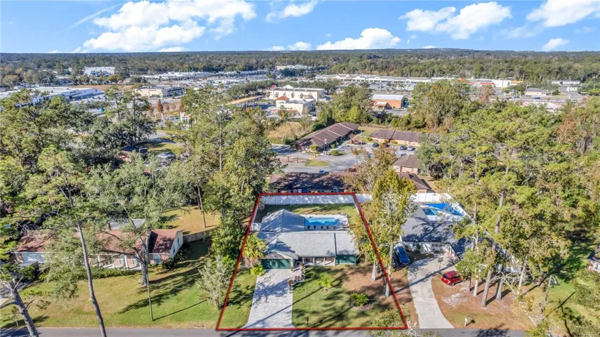 Aerial view of front of house