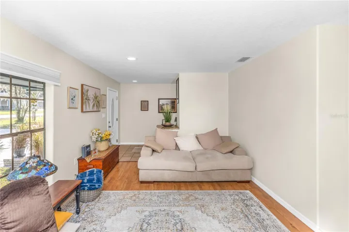 Living room with front yard view