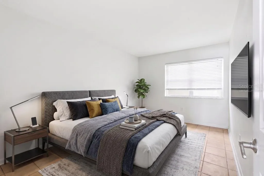 bedroom furniture is virtually staged