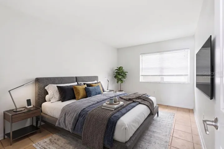 bedroom furniture is virtually staged