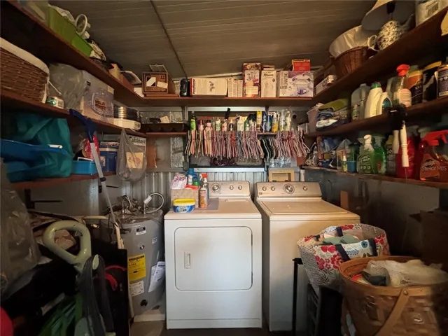 laundry and storage area