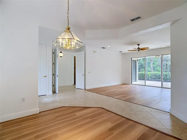 Living room and dining room