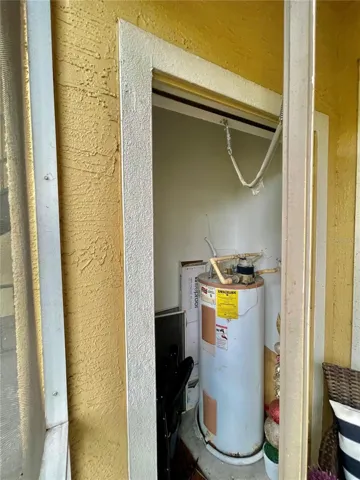 Water heater/closet on patio