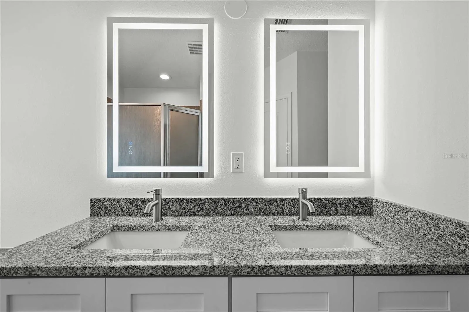 Primary Bathroom - New Dual Vanity &amp; Cabinets, New Mirrors, New Granite Countertops