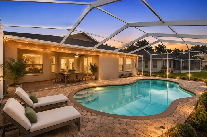 Virtuallly Staged Pool Area