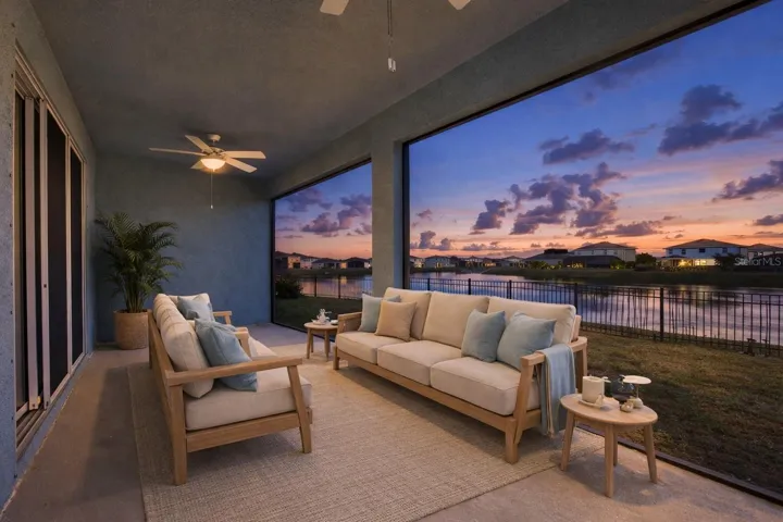 Screened lanai staged