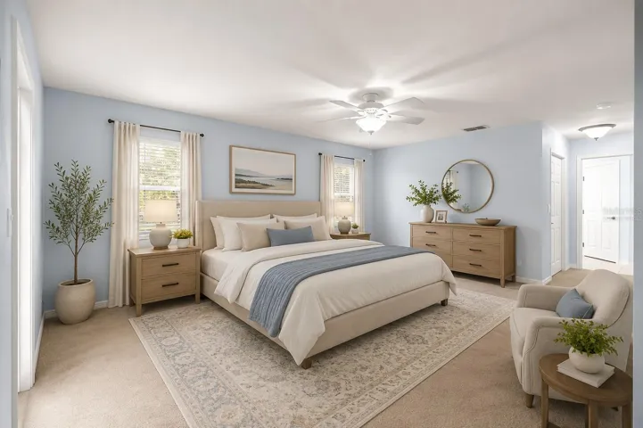 Virtually Staged Primary Bedroom