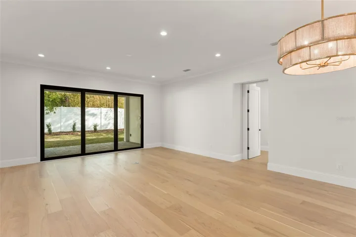 The primary bedroom entrance of off the living room.