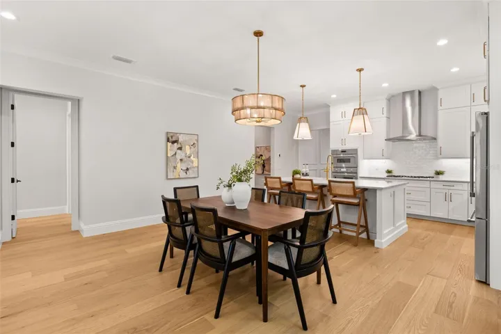 Beautiful view  of the kitchen and dining room.