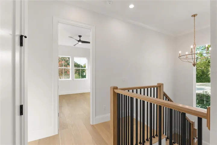 The second story also has 10’ ceilings and 8’ doors.