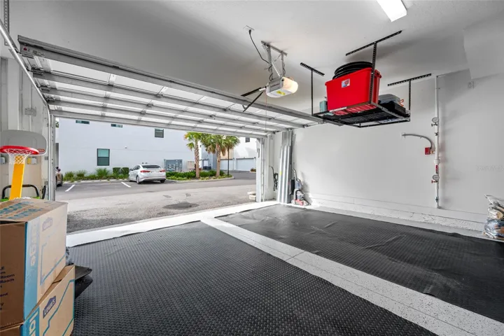 Private 2 car garage with extra storage space