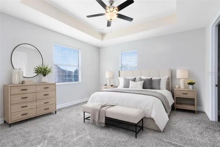 Virtually staged image. Primary Suite.