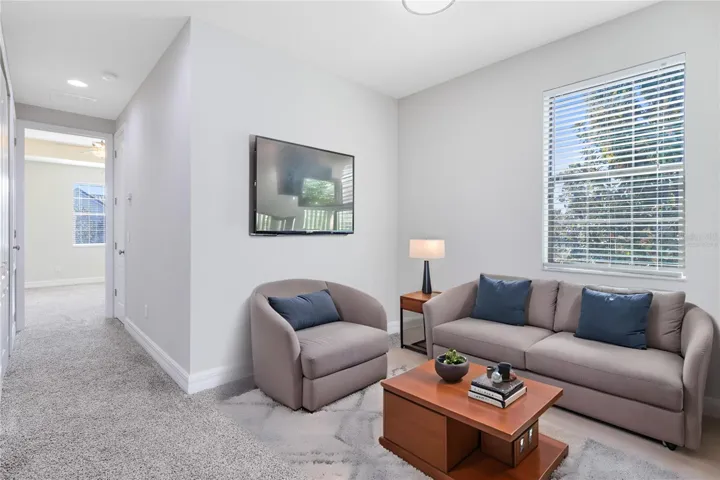 Virtually staged image. Loft.