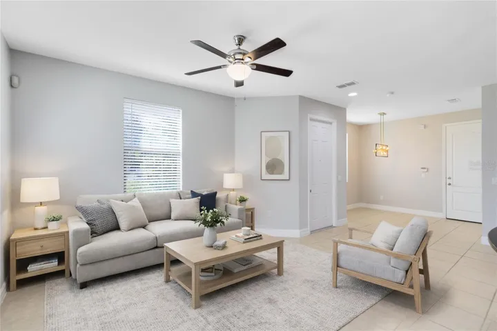 Virtually staged image. Living Room.