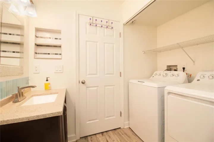 guest bath with washer/dryer