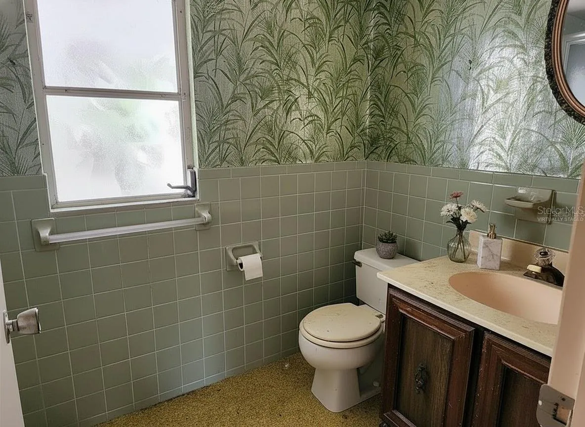 virtually staged upstairs bathroom