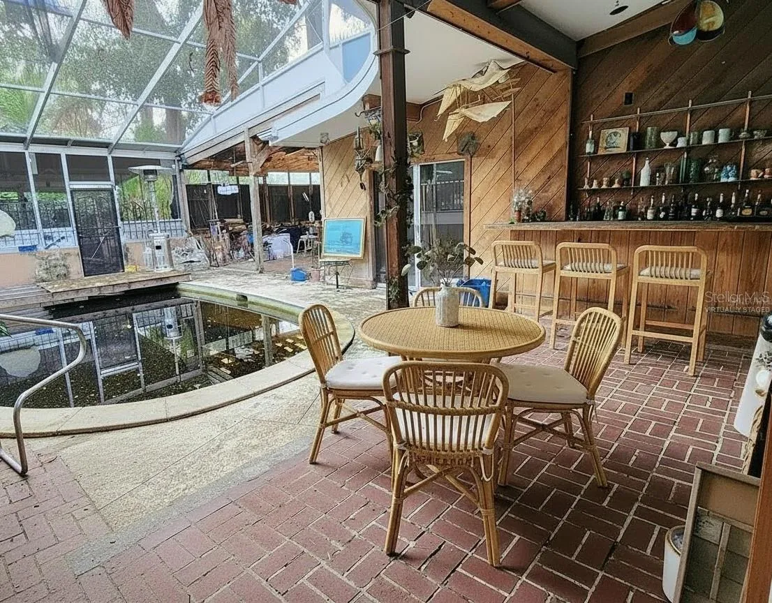 virtually staged pool area