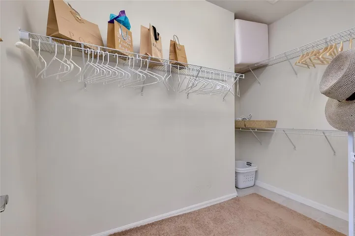Spacious walk-in closet.