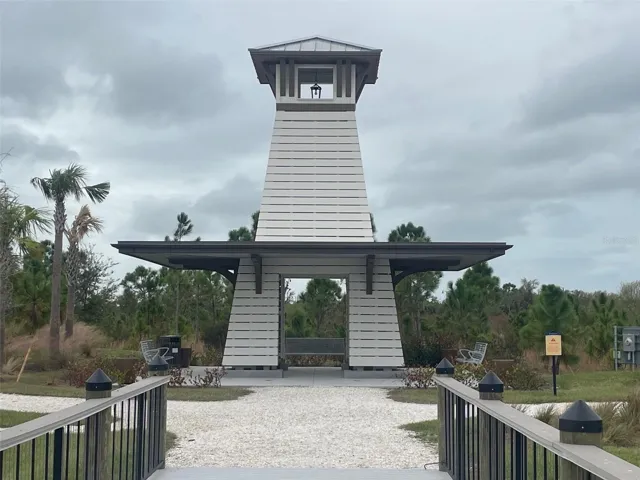 As you walk around the lake, you will find the Lighthouse!