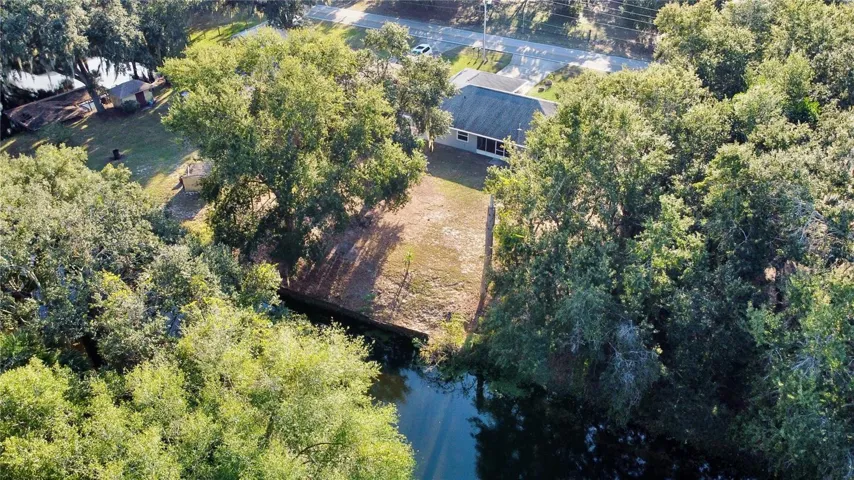 Aerial View of Canal and Back of House