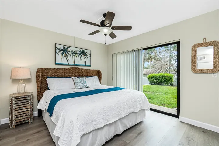 Guest Bedroom with Slider Looking Out