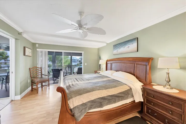 Master Suite has access to the lanai overlooking the marina