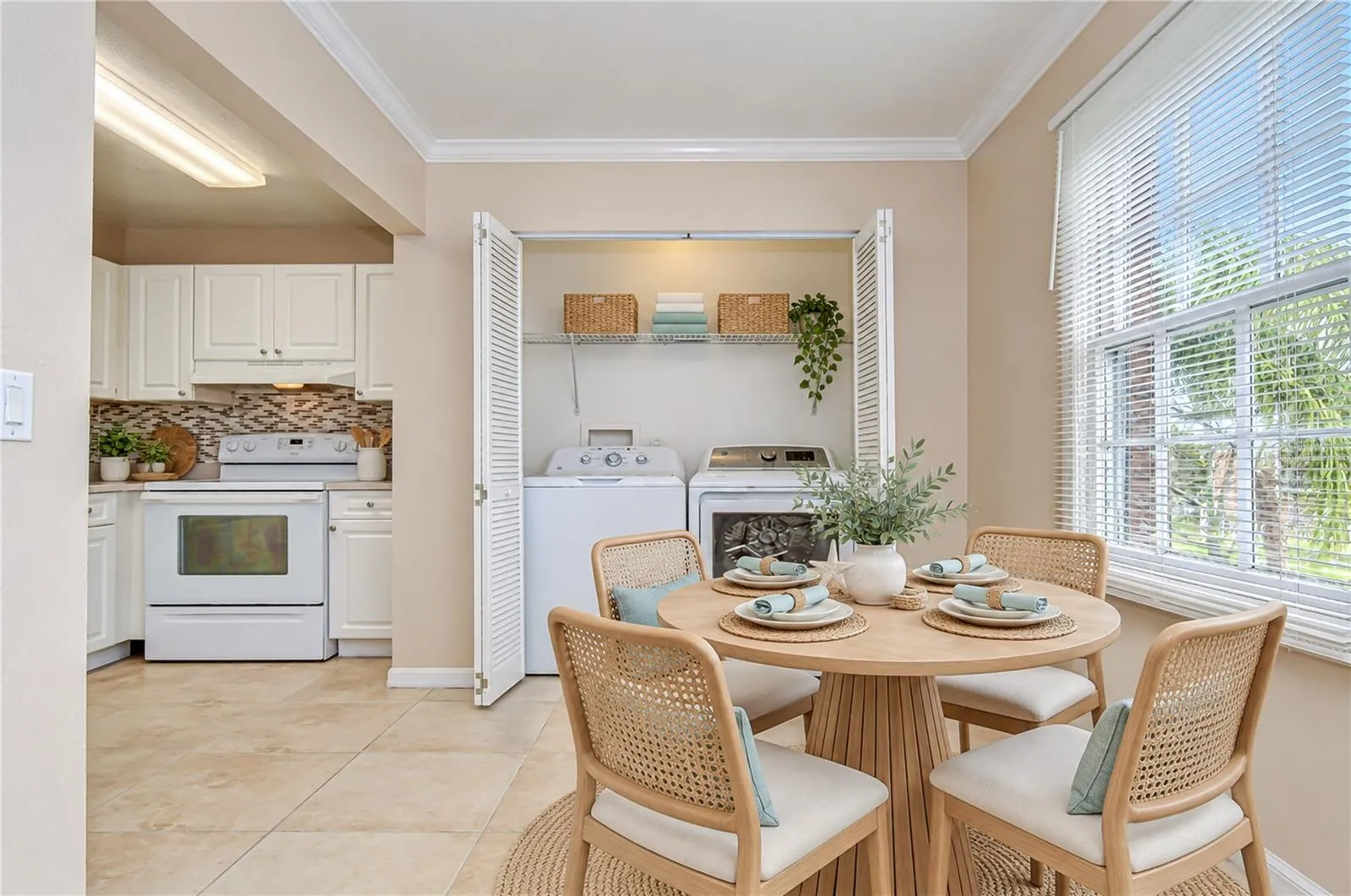 Dining Area opens to Kitchen &amp; Family Room (virtually staged)