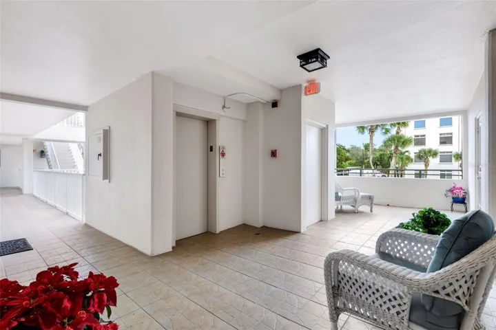Open air balcony just off of the unit.  Laundry room is located here for this floor