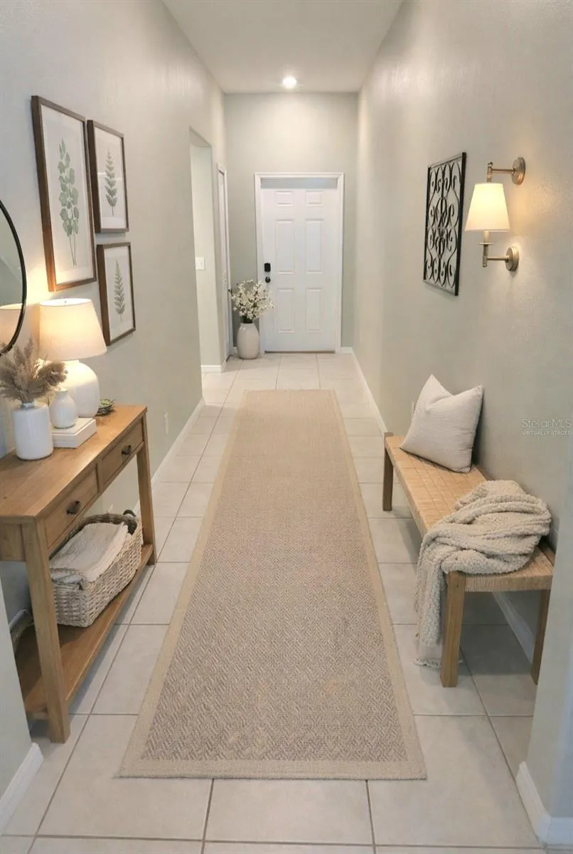 Virtually staged hallway