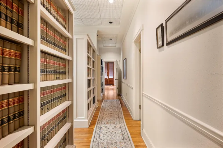A forward view toward the front door and exit to E Davidson St