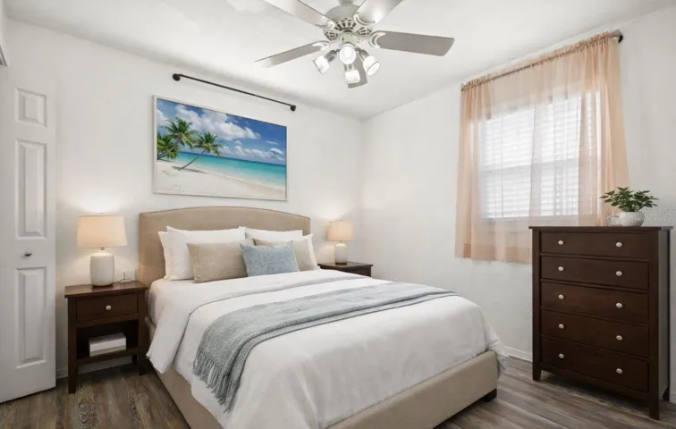 Virtually Staged Queen size bedroom