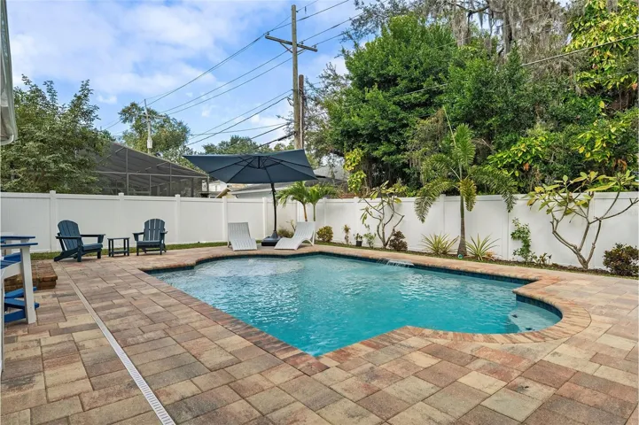 Pool in fully fenced backyard