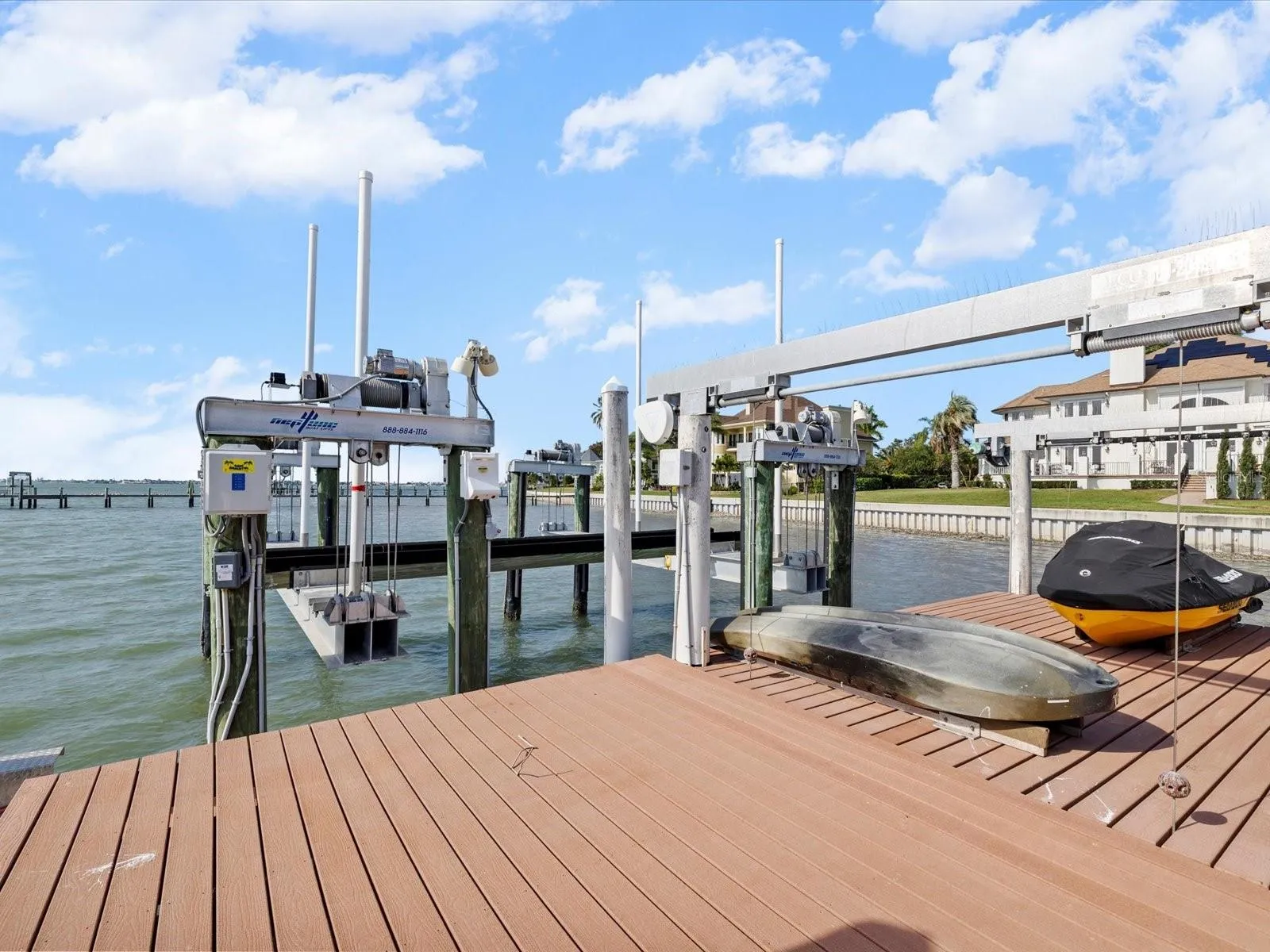Composite dock with three lifts