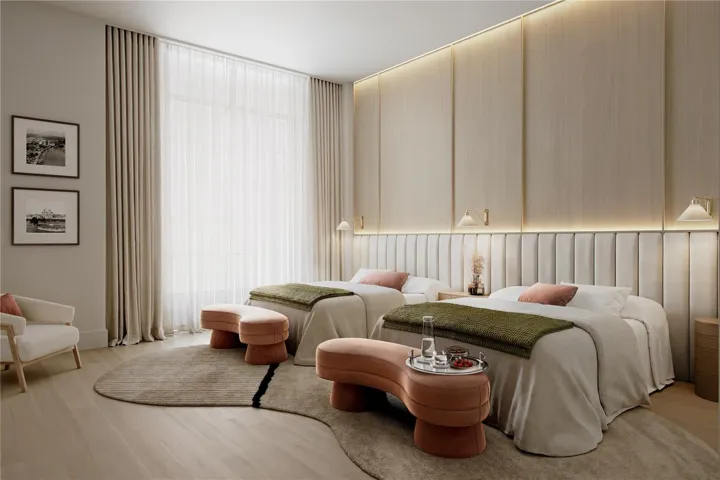 One of three beautifully appointed guest suites, offering a refine and private retreat for visiting guests.