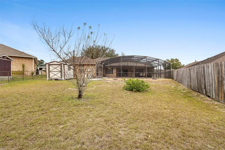 Rear yard with shed.