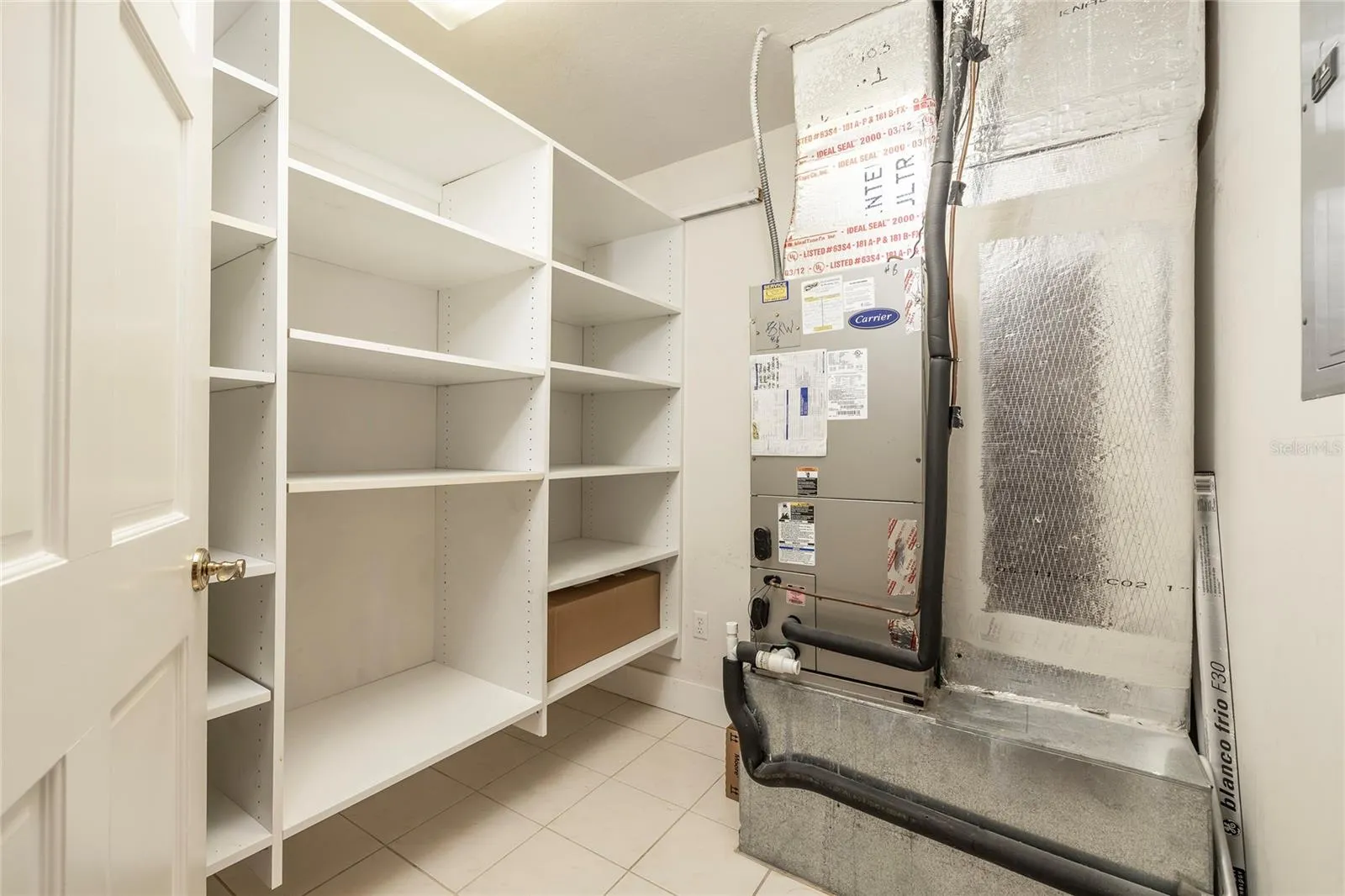 Separate storage closet inside the unit