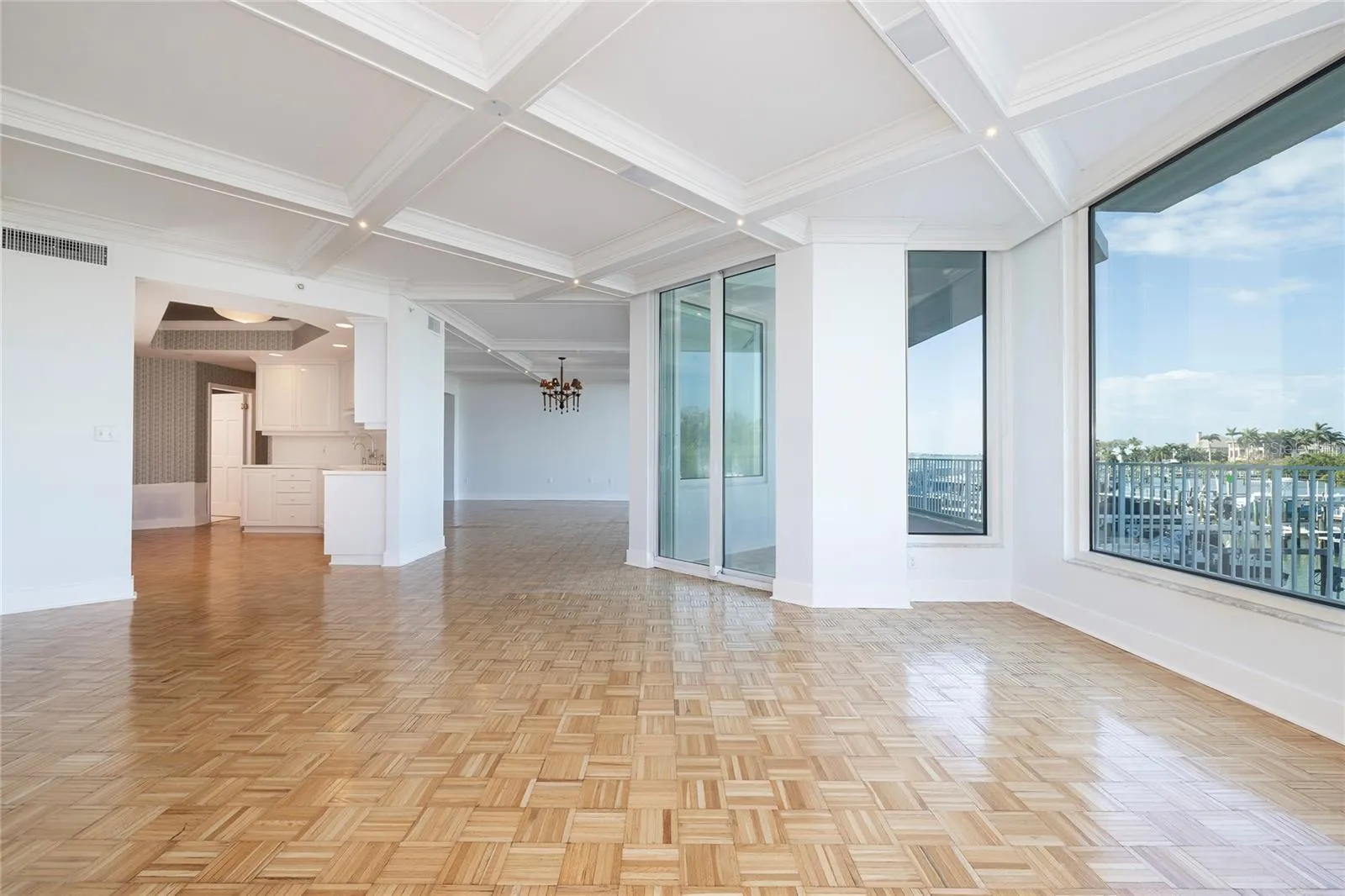 Dining Room facing the Kitchen (left) and Living Room (right)